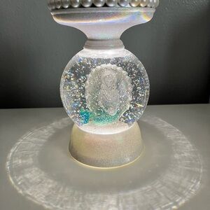 Bath and Bodyworks Elegant White and Green Mermaid Snow Globe Candle Holder